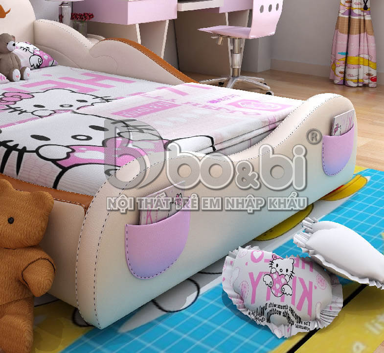 Giường ngủ trẻ em bọc da hình thỏ trắng BB BABY24-3